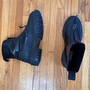 Platform Leather Combat Boots